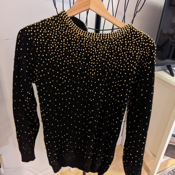 Vintage dazzling black sweater - Picture 4 of 4